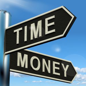 Time Money Signpost Shows Hours Are More Important Than Wealth